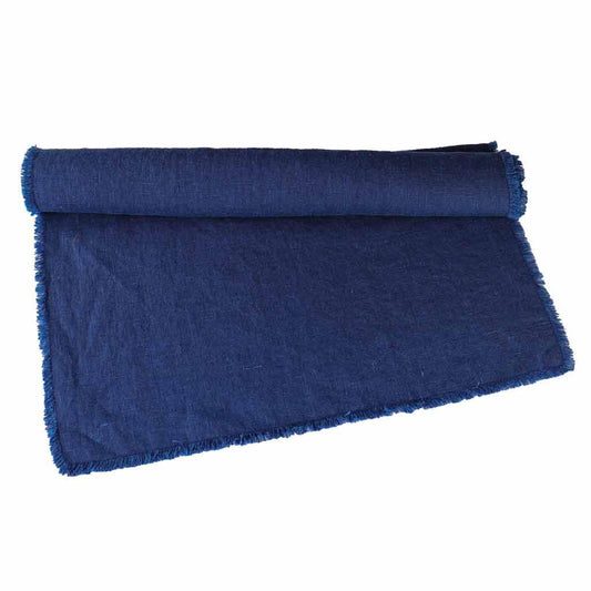 Navy Blue Table Runner Linen Tales Kitchen Decor.