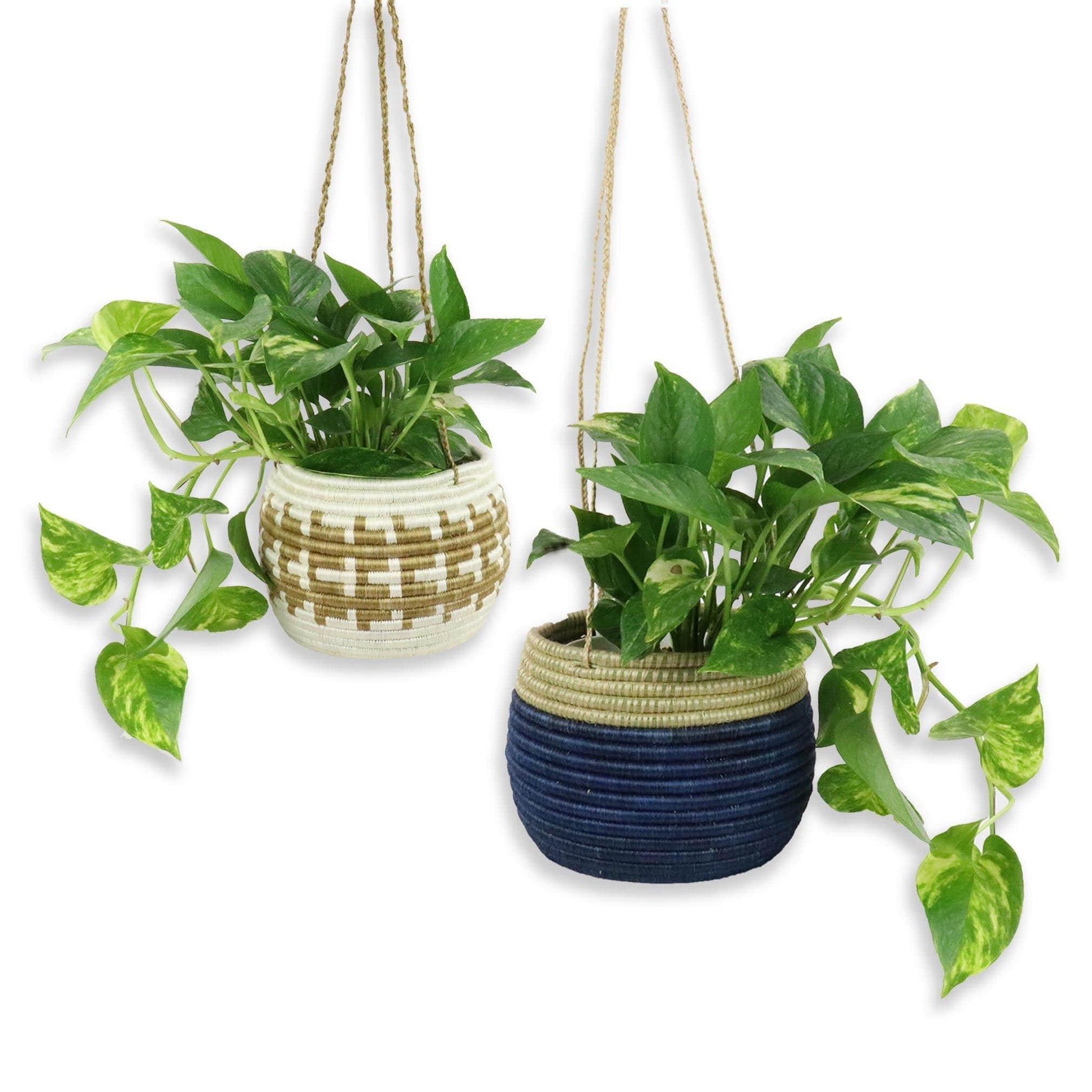 blue hanging plant pot Decorative Baskets | Hanging Planter Basket | Navy Blue