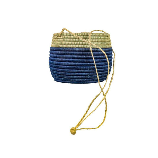 Navy Hanging Woven Planter - Prince & Pom