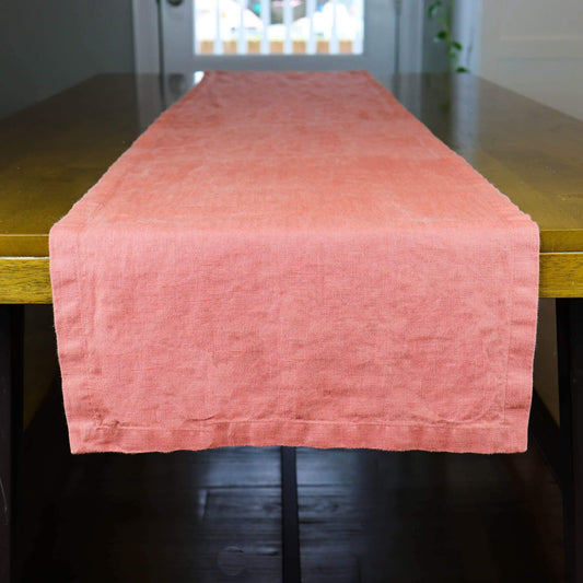 Peach Table Runner Kitchen Decor Linen Tales