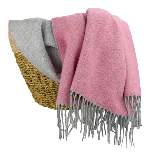 Pink And Grey Throw Blanket Linen Way Throws & Blankets.