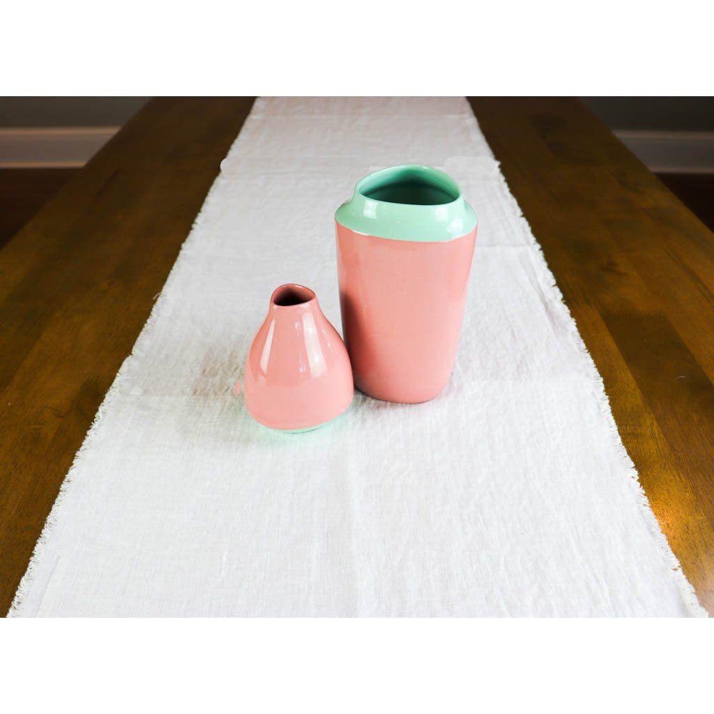 Decorative Accents, Ceramic Vase, Pink Mint Green