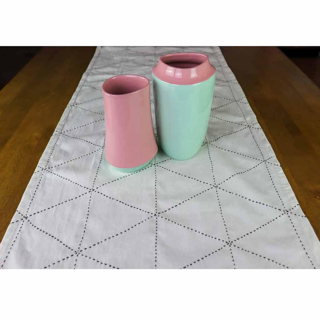 White Quilted Table Runner - Prince & Pom