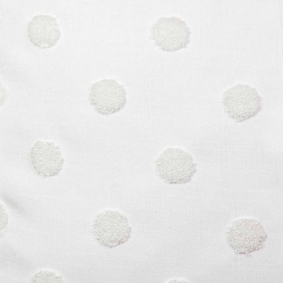 White Throw Pillow Solid with Polka Dots Decorative 20x20 Cover