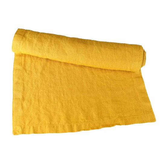 Yellow Linen Table Runner Linen Tales Kitchen Decor.Mustard Yellow Linen Table Runner | 16x79" | Kitchen and Dining Room Table Decor | Sustainable Home Accents | Linen Tales